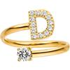 Purelei® Anello con lettere - Anello da donna in acciaio inossidabile resistente - Anelli impermeabili - Anelli regolabili dalla 50 alla 60 - Gioielli alla moda per un look personalizzato, 50-60