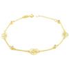 Monde Petit - Bracciale Donna Ragazza Oro Giallo 9K Albero della Vita Circonita Brillante 18 cm - Scatola Regalo - Certificato di garanzia