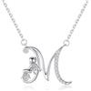 VIKI LYNN Collana da donna con iniziale in argento Sterling 925 con 26 lettere dell'alfabeto e collana con angelo, Zirconia cubica Argento Sterling 925 placcato oro 18 carati Zirconia cubica, Zirconia