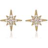 Diamond Treats Piccoli Orecchini Oro Donna a Forma di Stella in Argento 925, Orecchini Dorati Stella per Donne, Ragazze e Bambine, Eleganti Orecchini Donna Oro con Pietre Zirconi