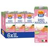 ISOLA BIO Bevanda di Riso e Mandorla Biologica, Senza Zuccheri Aggiunti, 100% Ingredienti Naturali, Senza Glutine, a Basso Contenuto di Grassi, per Vegetariani e Vegani, 6 Confezioni da 1 Litro