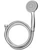 Cornat TECB3435 - Set doccia Reina - doccetta 100 mm - tubo 150 cm - 5 tipi di getto: normale, massaggio e soft-getto - anticalcare e risparmio idrico - cromato/grigio/soffione doccia con tubo