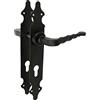Amig - Set di maniglie | Piastra liscia | 280 x 45 mm | Bocallave a 90 mm | Ideale per aumentare la privacy di un soggiorno | Piastra in acciaio e maniglia in zama nero