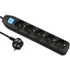 Electraline 62267 62267-Ciabatta elettrica a 5 Prese con Interruttore, Cavo 1,5 m, Presa Multipla da Tavolo, Nero, 1.5 M