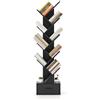 FANTASK Libreria con cassetto, scaffale a 8 ripiani, a forma di albero, per CD e DVD, per camera da letto, soggiorno e ufficio, 38 x 21,5 x 149,5 cm (nero)