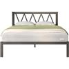 Novilla Rete Letto Matrimoniale 140x190 con Testiera, Struttura Letto a Doghe in Legno, Spazio di Archiviazione Sotto al Letto, Perfetto per Tutti Tipi di Materassi, Nero, Nero