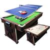 Simba Srl Biliardo 7 FT Carambola Verde + Air Hockey + Piano Ping Pong + Piano per Tavolo