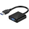 BOWONG Adattatore USB 3.0 a VGA, adattatore USB 3.0/2.0 a VGA 1080P (da maschio a femmina), convertitore di cavo per scheda grafica video esterna multi monitor per Windows 10/8.1/8/7/XP