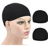 YTBYT 2 pezzi Parrucche Fibra di Bambù Wig Caps Elastico Traspirante Parrucche Liner Cap (Black)