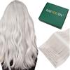 Easyouth Biondo Extension Capelli Veri Clip Invisibile Extension Clip Capelli Umani Biondo Bianco Remy Clip Capelli Extension Doppia Trama 30 cm 70g 7Pz