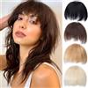 PARXITN Clip in bangs capelli veri fringe anteriore unica frangia irregular fringe extension per capelli marrone scuro frangia per donne