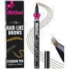 iMethod Matita per sopracciglia - Matita per sopracciglia con punta micro 4 forchette, Microblading Matita per sopracciglia simili ai capelli, Matite per sopracciglia a lunga durata, per donne,