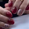 Boloshine Unghie Finte Corte Quadrate, 24 Pezzi Francese Stick sulle Unghie Artificiali, Copertura Completa Naturali Press on Nails, French Manicure per Donne e Ragazze - Rosse Ciliegie Luccicanti