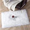 HEQUN Faux pelliccia di agnello di pecora tappeto, pelliccia sintetica decorativa Soffice Pelliccia di agnello imitazione Tappeto Longhair effetto pelliccia divano letto(60 x90CM, Bianco)