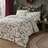 Dreams & Drapes - Copripiumino natalizio con agrifoglio e bacche rosse - Letto matrimoniale (200 x 200 cm) - Design reversibile (2 colori) - 100% cotone - Copripiumino natalizio con rametti e felce -