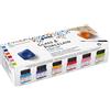KREUL 16604 - Glass & Porcelain Classic Set Color Living, 6 colori da 20 ml e un pennello, allegri e brillanti colori a base d'acqua per vetro e porcellana