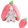 PXRLMYF Coniglietto Peluche Giocattolo,18cm Coniglietto di Pasqua Peluche, Morbido Peluche Coniglio Giocattolo per Regali di Pasqua e Festa dei Bambini(Strawberry)
