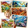 QUOKKA Puzzle Legno Bambini 3 4 6 Anni - 4x36 Pezzi Puzzle Dinosauri 6 7 8 Anni - Montessori Gioco in Legno con Animali Realistici - Regalo Educativo per Bambini e Bambine