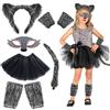CLIUNT Costume Lupo Mannaro Bambino,Orecchie Lupo Costume Lupo con Maschera Orecchie Cerchietto Coda e Zampe,Lupo Kit di Costume Animale,per Costume Cosplay Festa di Compleanno
