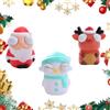 PLUSHCEWT Giocattolo Spremere Natale Divertente Giocattolo Antistress Babbo Natale Pupazzo di Neve Renna Occhi Giocattolo Spremere per Bambini Adulti Giocattolo Spremere Squishy (B)