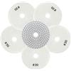QUEFORET Dischi Diamantati per Lucidatura Grana 30-6 Pezzi Tamponi Lucidatura 100mm per Lucidatura Granito Marmo Quarzo Pietra a Umido, per Smerigliatrici Angolari