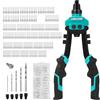 Rivettatrice Manuale Libraton A Due Mani - Kit Con 250 Rivetti, 5 Ugelli, Punte HSS | Professionale Per Auto, Fai Da Te - Foto 4