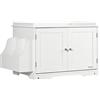 PawHut Mobile Lettiera per Gatti a 2 Ante con Contenitore Esterno, Mobiletto Lettiera Coperta con Divisorio Interno Regolabile e Porta Laterale, 86x48x52 cm, Bianco