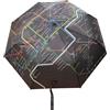 GWCC Mini ombrello con licenza della metropolitana di Londra con stampa della mappa del tubo e confezionato in borsa a maniche, Nero , 110cm * 24cm