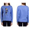 Ralph Lauren Polo Ralph Lauren Bear In Paris Orsetto Donna Felpa Maglione Jumper Blue Small, Blu