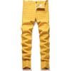 HENGAO Pantaloni chino da uomo a quadri dritti, T21- Giallo chiaro, 50