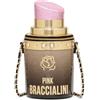 Braccialini Borsa a tracolla con catena color oro, dal design iconico e speciale: a forma di rossetto. Arricchita da dettagli in strass, impreziosita da particolarità luminose e glamour. Rifinita nei
