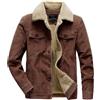 Suncadmious Giacca da Uomo in Velluto a Coste Inverno Sherpa Pile Camionista Giacca Collo di Pelliccia Caldo Cappotto da Cowboy (caffè,XL)