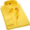 Bewellan Plus Large Size Slim Fit Mens Business Casual Camicia a maniche lunghe Classico a righe maschili Social Dress Camicie BS1203 Giallo asiatico XL Etichetta 41