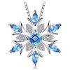 JewelryPalace Naturale Topazio Azzurro Sintetico Cubic Zirconia Fiocco di Neve Ciondolo Collana con Pendente Argento Sterling Catena 45cm