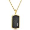 GAVU Collana Acciaio Uomo, Collana Dorata Catena Acciaio Inossidabile con Ciondolo Targhetta Militare Dog Tag, Regalo da Uomo 55cm