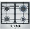 Bosch PCP6A5B90 Piano Cottura Gas 4 Fornelli 58 cm Nero, Acciaio inox