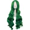 MapofBeauty 31 Pollic/80 cm Di Moda Kanekalon Fibra Capelli Side Frange Lunghi Ricci Cosplay Parrucca (Erba Verde)