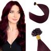 Silk-co Extension Capelli Veri Cheratina #99J Rosso Vino 50 ciocche Extension Keratina Capelli Umani Brasiliani 0.8g/ciocca 40g/pacchetto
