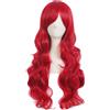 MapofBeauty 28 Pollic/70 cm Cosplay Lunga Capelli Ricci Della Signora Di Modo Parrucche (luminoso Rosso)