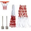 OUTALIZ 2 Reti da Basket, Rete di Ricambio Professionale, Rete di Ricambio per Canestri da Basket, Rete da Basket Professionale, per Canestri Standard da Interno o da Esterno, Rosso e Bianco
