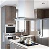 SKM Cappa a Isola 90 cm in Acciaio Inossidabile 756 m?h LED
