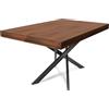 FRANKYSTAR Figaro - Tavolo da pranzo allungabile con gambe incrociate 140(220) x90 cm, teak