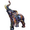 Bruafsir Pittura Graffiti Elefante Scultura Figurina Arte Colorata Statua di Elefante Resina Creativa Statua Animale Decor C