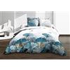 Le linge de Jules Parure lenzuolo + lenzuolo con angoli 140 x 190 + 2 T, puro cotone, 57 fili, colore: Blu