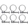 SKIR'CO (6 pezzi) Morsetti per tubi regolabili a doppio filo 26-30 mm, fascette stringitubo in acciaio zincato, clip per tubi di diametro regolabile