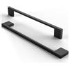 FURNIWARE 10 maniglie per mobili, armadi, cucina, colore nero, per cassetti, distanza 192 mm, acciaio inox spazzolato, nero opaco