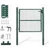 Gimisgu Cancello da giardino, 100 x 100 cm, in acciaio zincato, con manico e 3 chiavi, robusto e durevole, per porta d'ingresso, colore: verde