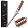 XINZUO Acciaio Damasco Professionale 18cm Coltello per Sfilettare da Cucina | Coltello da Pesce da Filetto in Acciaio Damasco a 67 Strati -Manico in Legno di Rosa -Lavorazione Rapida di Pesce e Carne