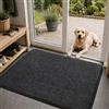 COSY HOMEER Tappeto Ingresso Interno, 80 x 120cm Zerbino Ingresso Esterno Antiscivolo TPR, Lavabile in Lavatrice per Porta D'Ingresso, Corridoio, Cucina, Scala, Nero