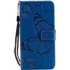 DENDICO Cover per iPhone X, Pelle Portafoglio Custodia per iPhone X Custodia a Libro con Funzione di appoggio e Porta Carte di Credito - Blu